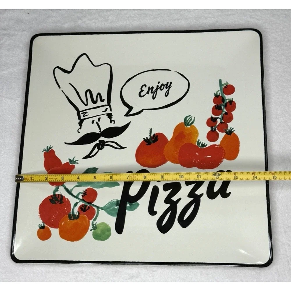 Kate Spade New York Lenox Pizza Platter Large Square Tray Serving Dish Chef New
